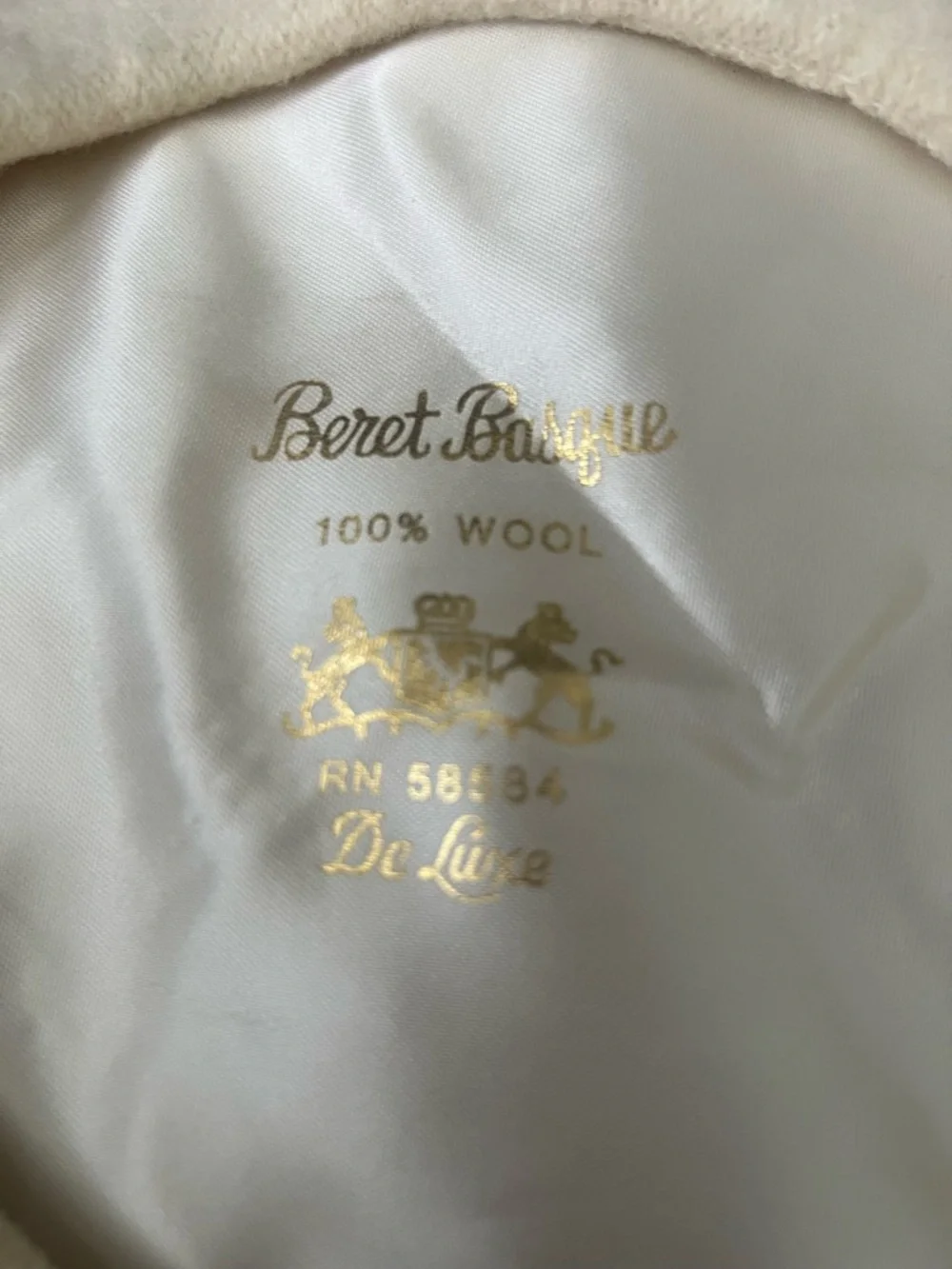 Beret Basque De-Luxe 100% Wool Hat Classic French Style White Satin Lined